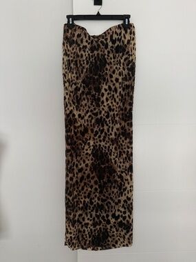 Dolce & Gabbana Skims Colab Leopard Print Skirt Sheer Long Maxi